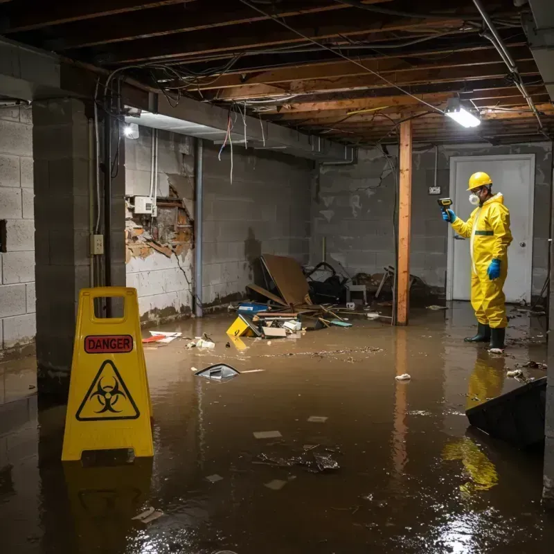 Flooded Basement Electrical Hazard in Sullivan County, IN Property